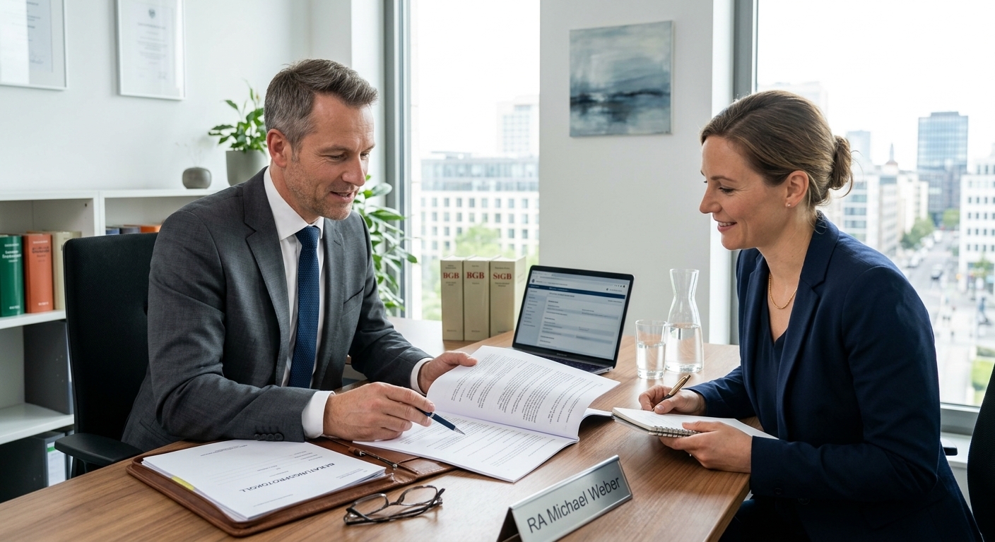 Anwalt berät Klient zu Alkohol am Steuer Vorschriften.
