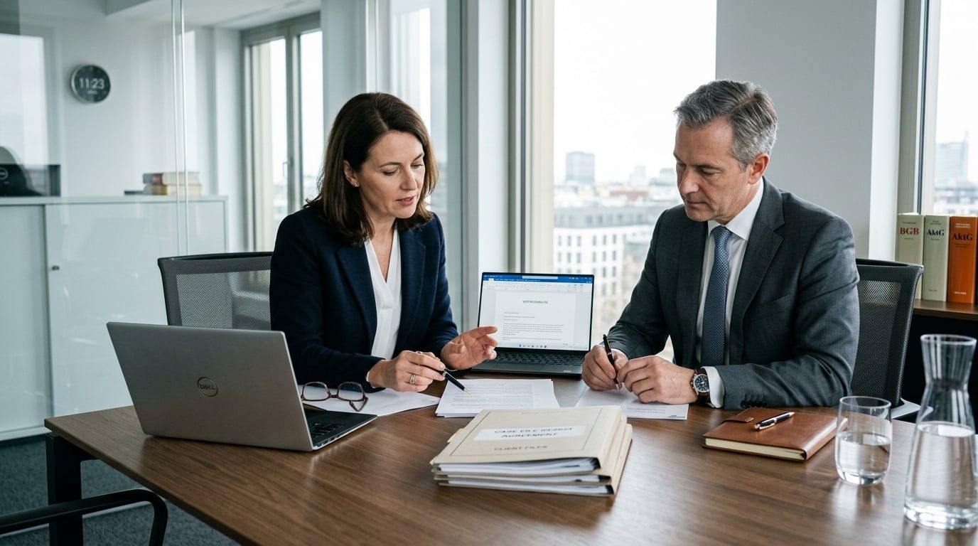 Professionals besprechen Restwertbörse Versicherung Restwertangebot Dokumente im Konferenzraum.