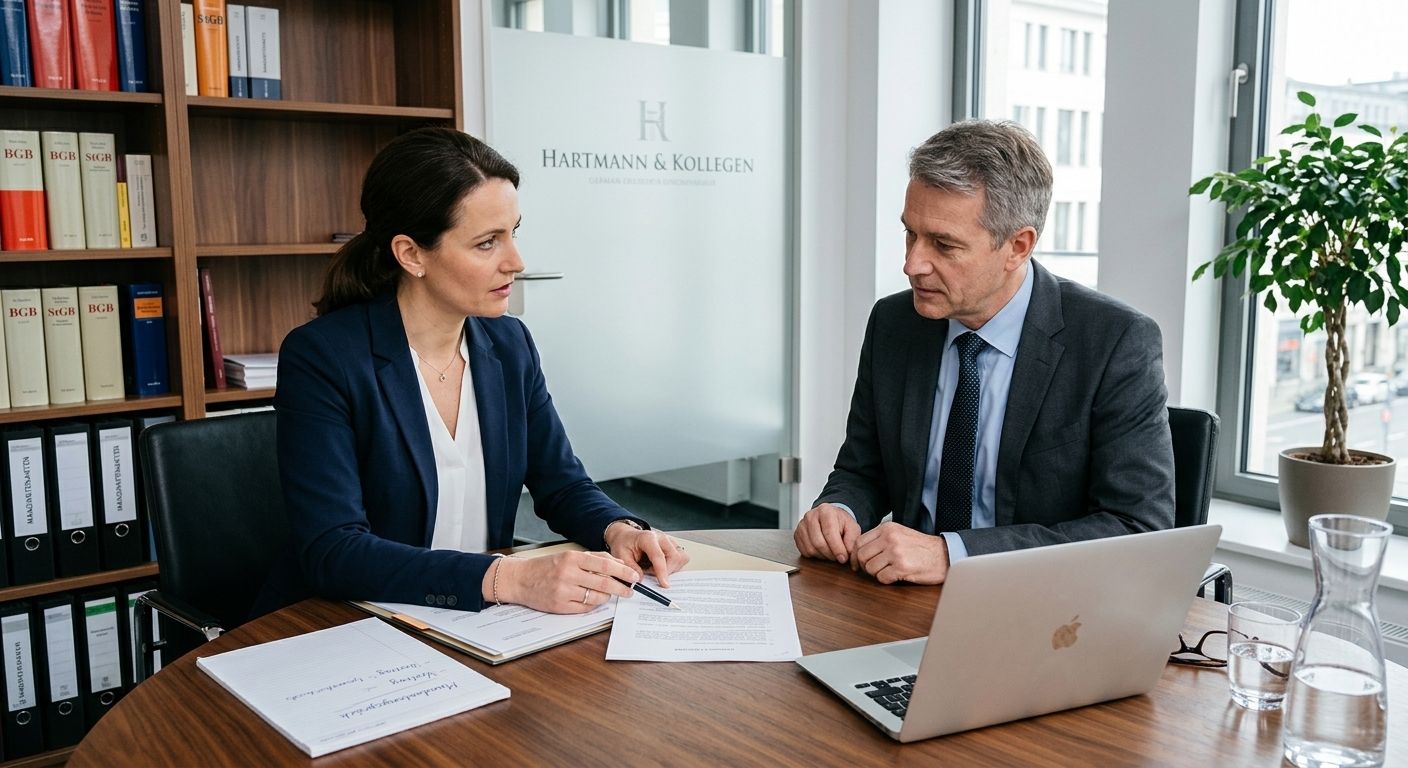 Office Visitor und Professional besprechen Restwertbörse Versicherung Restwertangebot Dokumente.