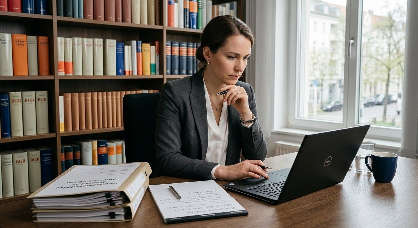 Fokussierte Person recherchiert Informationen zum Unfallgegner meldet Schaden nicht.